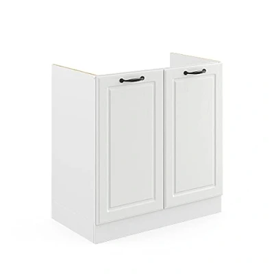 Abbildung von Vicco Spülenunterschrank R Line, Weiß Landhaus/Weiß, 80 cm ohne Arbeitsplatte