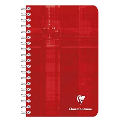 Abbildung von Clairefontaine 68681C Packung mit 10 Notizbücher Spiralbindung, 11 x 17 cm, 90 g, 50 Blatt, französische Lineatur, farbig sortiert, 1 Pack