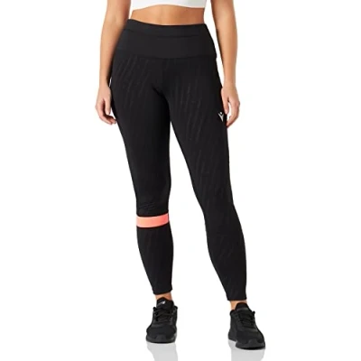 Abbildung von Macron Damen Run FCC Clover Light Stretch Long Pants Woman Blk/Ncor Laufhose, Schwarz, M