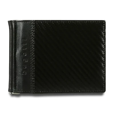Abbildung von Bugatti Comet Geldbörse mit Geldklammer Herren Leder Portemonnaie Querformat Schwarz Geldbeutel Portmonee Wallet Brieftasche Männer Portmonaise RFID