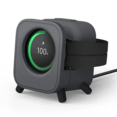 Abbildung von elago Ladestation für Samsung Galaxy Watch 7/7 Ultra / 6/6 Classic 5/5 Pro [40/43/44/45/47mm] Ladegerät, Klassisches Lautsprecherdesign [Kabel Nicht im Lieferumfang Enthalten] (Dunkelgrau)