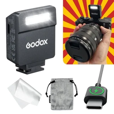 Abbildung von Godox Blitz iM22 Mini Kamera Blitzgerät, Manueller Blitzlicht Speedlite, 5 Leistungsstufen, 440 Blitze bei voller Leistung, Flash Kompatibel mit Ricoh GR iii RG X, Canon Sony Nikon Fujifilm Pentax