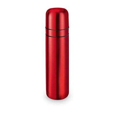 Abbildung von ROMINOX Geschenkartikel Isolierkanne // Cup in mit 2 Deckeln rot Elegante Isolierkanne, Drehverschluss Drucköffnung, integrierter Zweitbecher, 750 ml, Outdoor, Wandern, Büro