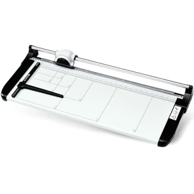 Abbildung von Olympia TR 6712 Profi Papierschneider (DIN A2, 12 Blatt, Schneidelineal, Hochwertiger Stapelschneider für Papier, Karten und Fotos, Metall Papierschneidemaschine fürs Büro)