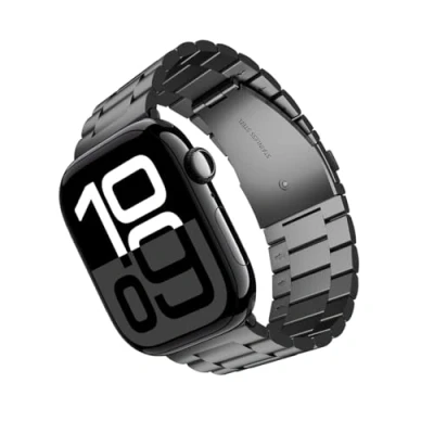 Abbildung von ARTCHE Armband Kompatibel mit Apple Watch 46mm 49mm 45mm 44mm 42mm, Edelstahl Metall Uhrenarmband Ersatz Armbaender für iWatch Bands Serie 10/Ultra 2/Ultra/9/8/7/6/SE/5/4/3/2/1 Schwarz