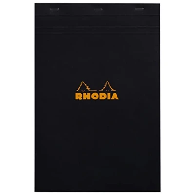 Abbildung von Rhodia 192009C Notizblock N19, geheftet, mikroperforiert, DIN A4+, kariert, 80 g, 21 x 31,8 cm, Blatt 1 Stück schwarz