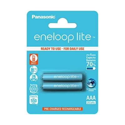 Abbildung von Panasonic eneloop lite AAA Ready to Use Micro NI MH Akku BK 4LCCE/2BE (550 mAh, 2er Pack)