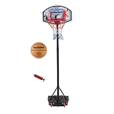 Abbildung von Hudora Basketballkorb 71570/655/6146 3er Set Basketballständer All Stars + Ball &amp; Pumpe