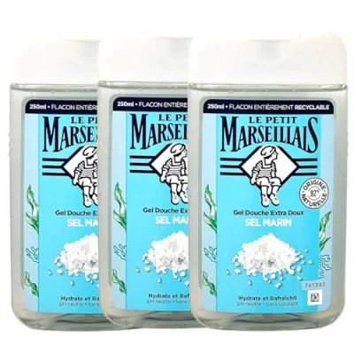 Abbildung von Le Petit Marseillais Feuchtigkeitsspendendes Duschgel mit Meersalz, 250 ml, 3 Stück
