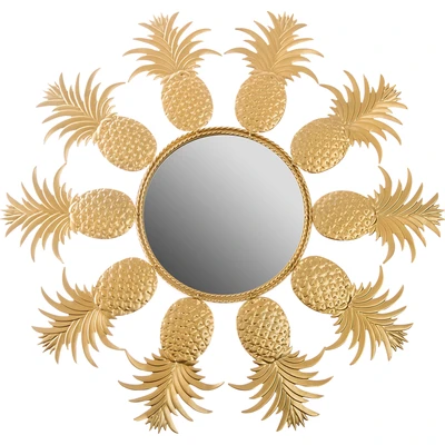 Abbildung von Myflair Möbel &amp; Accessoires Dekospiegel &quot;Annama&quot;, (1 St.), Wandspiegel, gold, Landhaus, rund, Rahmen aus Metall, Blütenform