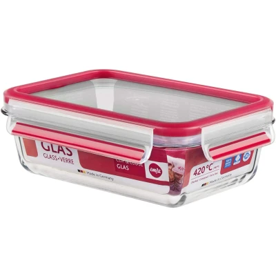 Abbildung von emsa Frischhaltedose CLIP &amp; CLOSE 6.8 cm hoch 0,7 l transparent, rot
