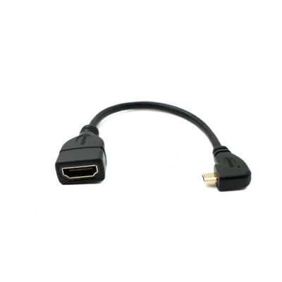 Abbildung von System S Winkelstecker Micro HDMI Male auf Standard Female Kabel Adapter 90 Grad gewinkelt