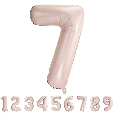 Abbildung von Geburtstag zahlen luftballon 7 jahre Folienballon Kindergeburtstag deko Rosa Mädchen Junge jahr 40&quot; 101cm Geburtstags fliegt mit Helium