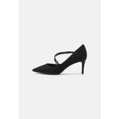 Abbildung von Tamaris Damen Pumps mit Riemen Leder Stilettoabsatz; BLACK/schwarz; 40 EU