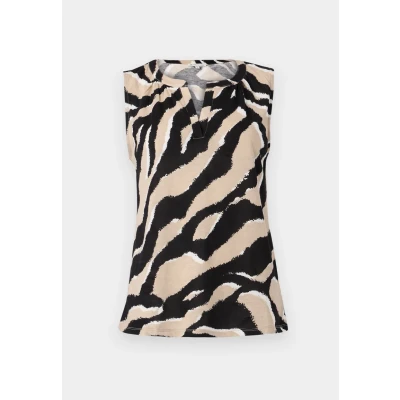 Abbildung von TOM Tailor V NECK Alloverprinted Top, Damen, Größe: XS, Abstract beige