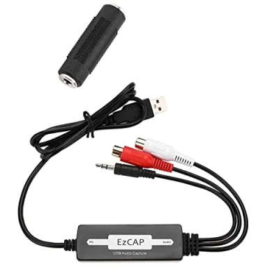 Abbildung von GRACETOP USB 2.0 Audio Grabber 3.5mm &amp; 2RCA L/R Capture Aufnahme Kabel für Bandlaufwerk, CD Audioaufnahme Windows XP/Vista/7/8/8.1/10/MAC Kompatibel