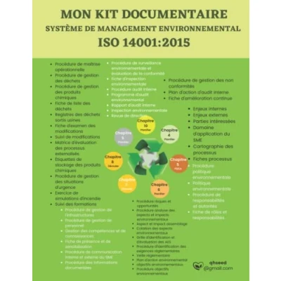 Abbildung von MON KIT DOCUMENTAIRE SYSTÈME DE Management ENVIRONNEMENTAL ISO 14001:2015: Préétabli par les chapitres selon la norme 14001: 2015 contient toute ... 9001, 14001, 45001, 22000, Band 3)
