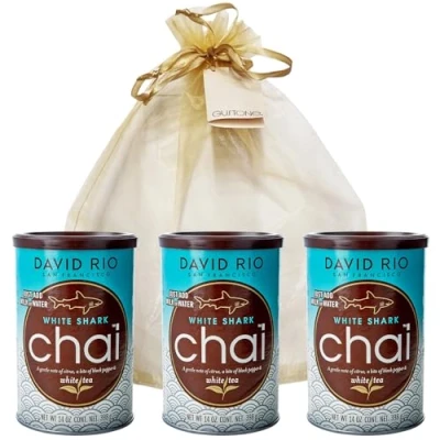 Abbildung von GUSTONE. David Rio Geschenkset White Shark Tea 3 x 398g Dosen Chai Latte