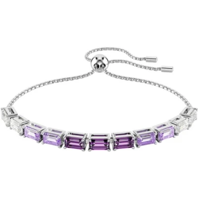Abbildung von Swarovski Matrix Armband, Baguette Schliff, Violett, Rhodiniert