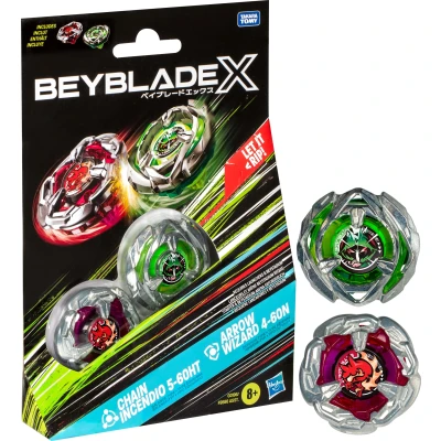 Abbildung von Beyblade X Chain Incendio 5 60HT &amp; Arrow Wizard 4 60N Spinner 2er Pack