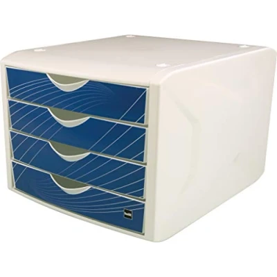 Abbildung von helit H6129534 Schubladenbox „the chameleon“, 4 Schubladen, blue knight, blau