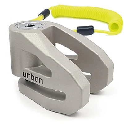 Abbildung von URBAN UR208T Bremsscheibenschloss Motorrad mit Erinnerungskabel, Leichtes Design, 10 mm Sicherungsstift, Titan