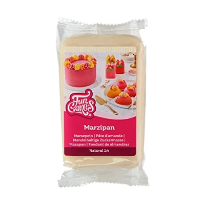 Abbildung von FunCakes Mandelhaltige Zuckermasse (holländisches Marzipan) Natural (1:4): Rollfertig, Einfach zu verwenden, Perfekt zum Dekorieren von Kuchen, Halal, koscher und glutenfrei. 250 g., Mittel