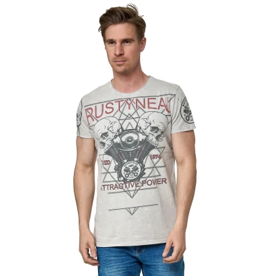 Abbildung von Rusty Neal MIT Front Print Tshirt print, Größe: Medium, Grau