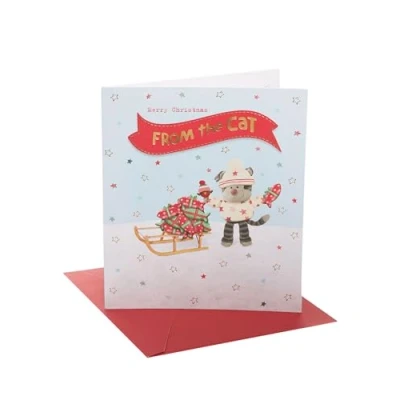 Abbildung von Boofle Weihnachtskarte von der Katze niedliches Design