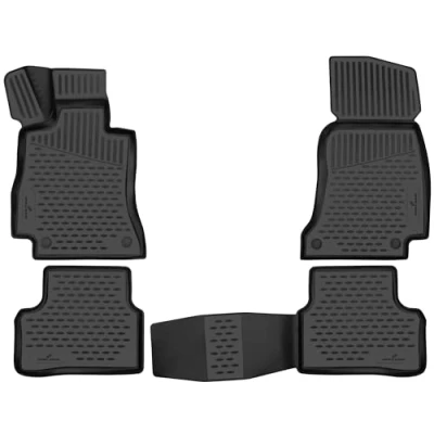 Abbildung von Walser XTR Gummi Fussmatten Auto kompatibel mit Mercedes Benz E Klasse (W213) 01/2016 2023, 100% passgenaue Fußmatten, robuste Universal Fußmatte Auto, Gummimatten