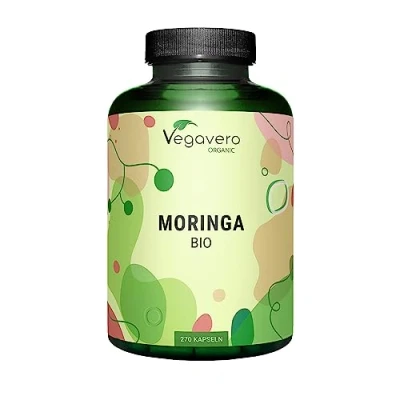 Abbildung von Bio Moringa Kapseln Hochdosiert: 1800 mg Preis Leistungs Sieger 2024* 270 Stück Laborgeprüft Typ Oleifera Vegan &amp; ohne Zusätze Deutsche Produktion von Vegavero®