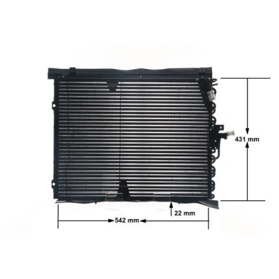 Abbildung von MAHLE ORIGINAL AC 133 000S Klimakondensator ohne Trockner 540 MERCEDES BENZ: W124 Limousine, T modell, Coupe