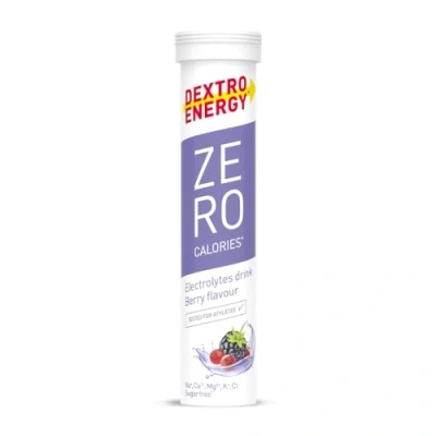 Abbildung von DEXTRO ENERGY ZERO CALORIES BERRY 12x20 Brausetabletten (12er Pack) Zusatz von Natrium, Magnesium, Chlorid, Calcium und Kalium für Elektrolyt Getränke, Ergänzung zum Workout, Zuckerfrei, Vegan