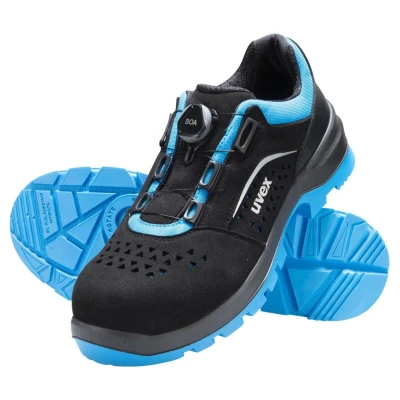 Abbildung von Uvex Sicherheits Gelocht Laufschuh Stabilität, Größe: 44, Schwarz/blau Schuhe