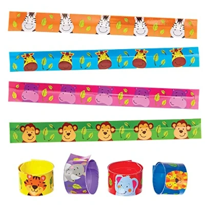 Abbildung von Baker Ross FX660 Dschungel Kumpels Schnapp Armbänder Packung mit 8 Armbändern, Partytütenfüller für Kinder