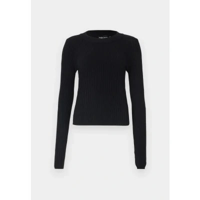 Abbildung von Pieces Pccrista LS O NECK NOOS BC Strickpullover, Damen, Größe: XXL, Black