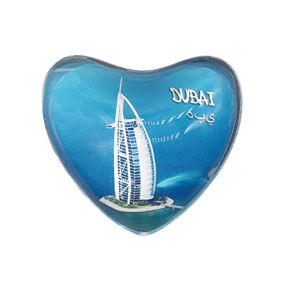 Abbildung von 3D Burj Al Arab Dubai Kühlschrank Kühlschrankmagnet Kristallglas Magnet Tourist Travel Souvenir Sammlung Geschenk Magnetische Aufkleber Home Küche Dekoration
