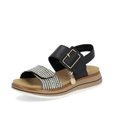 Abbildung von Remonte Damen Riemchensandalen D1J53, Frauen Sandalen,lose Einlage,Riemen,Riemchen,halteriemen,Sommerschuhe,Freizeitschuhe,schwarz Kombi (02),39 EU