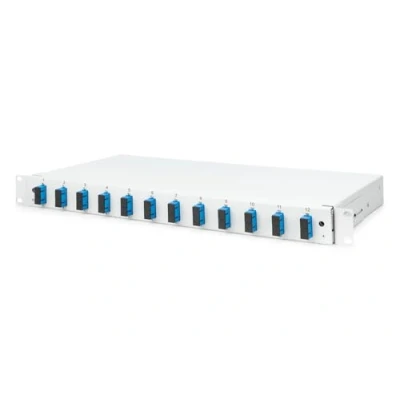 Abbildung von DIGITUS LWL Spleißbox 12 Kupplungen SC OS2 1HE 19 Zoll Multi Mode Simplex Mit Spleiß Kassette Rack Einbau