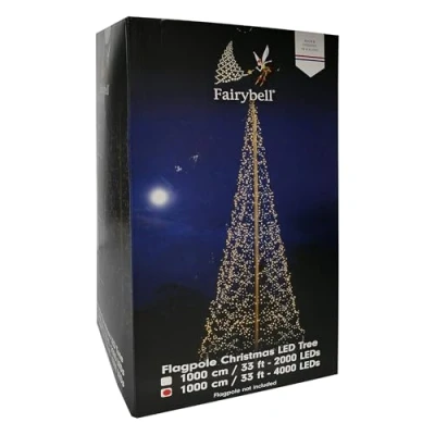 Abbildung von Fairybell Fahnenmast Weihnachtsbäume 10 Meter 4000 LED Leuchten Warmweiß