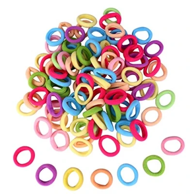 Abbildung von Baby Haargummis, 100 Stück Mini Haarbänder Kleine Gummibänder Winzige Weiche Elastisch Haargummi Mädchen Pferdeschwanz Inhaber für Kinder Kleinkinder