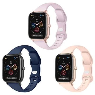 Abbildung von Hatolove Armband kompatibel mit Amazfit GTS/GTS 4 Mini/GTS 4/GTS 3/GTS 2/GTS 2 Mini, 20mm Silikon Ersatzarmband für Bip/Bip U/Bip U Pro/Bip 3/Bip 3 5/Amazfit GTR 42mm/Amazfit Mini