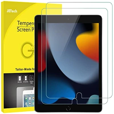 Abbildung von JETech Schutzfolie für iPad 9/8/7 (10,2 Zoll, Modell 2021/2020/2019, 9. / 8. 7. Generation), Panzer Schutz Glas Folie Displayschutz, HD Klar, 2 Stück