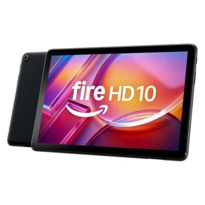 Abbildung von Fire HD 10 Tablet 2023, für Entspannung optimiert, brillantes 10,1 Zoll Full Display, Octa Core Prozessor, 3 GB RAM, bis zu 13 Stunden Akkulaufzeit, 32 GB, schwarz, mit Werbung