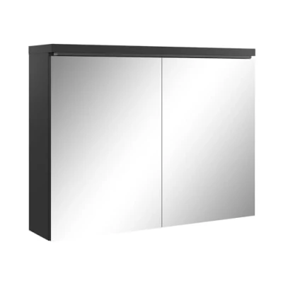 Abbildung von Badplaats B.V. Spiegelschrank Paso 80cm Schwarz Schrank Spiegel Badezimmer Badmöbel Set Hängeschrank