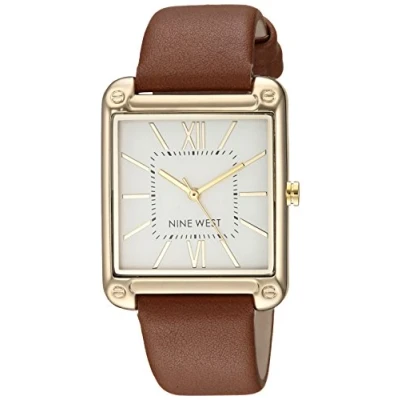 Abbildung von Nine West Damen analog Japanisch Quarz Uhr mit Polyurethan Armband 086702611126