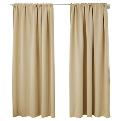 Abbildung von WOLTU 2er Set Gardinen Vorhang Blickdicht Kräuselband für Schiene, 250 g/m² Schwere Verdunklungsvorhänge Thermovorhang kälteschutz lichtdicht Wohnzimmer Kinderzimmer, 135x225 cm Champagne