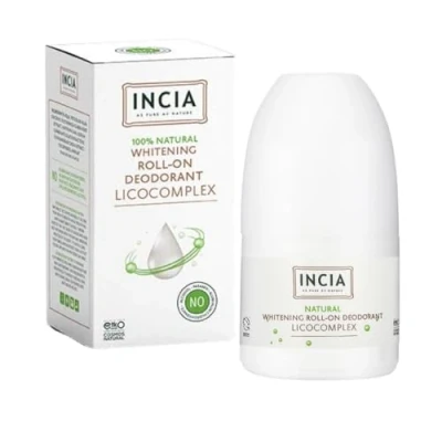 Abbildung von INCIA Natürliches Aufhellungs Roll On Deodorant Licocomplex (ohne Aluminium Alkohol und synthetisches Parfüm biologisch getestet plastikfrei)