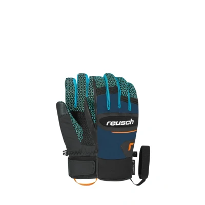 Abbildung von Reusch Dragon R TEX® XT warme, wasserdichte, Winddichte und atmungsaktive Unisex Winterhandschuhe Fingerhandschuhe Schneehandschuhe Skihandschuhe für Damen Herren, blau orange