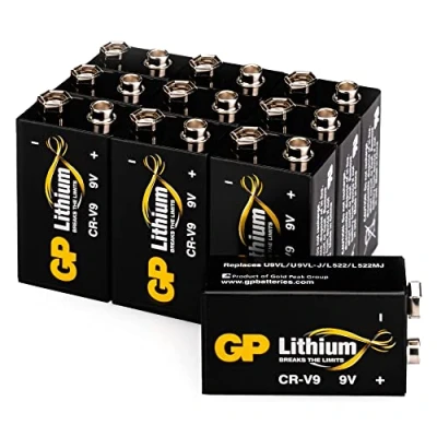 Abbildung von GP Lithium 9v Block Batterien Longlife, 9 Volt Li MnO2,10 Stück Lithium, ideal z.B. als Rauchmelder Batterie, für Feuermelder, Mikrofone etc